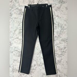 H&M Black Dress Pants with Cream Stripe